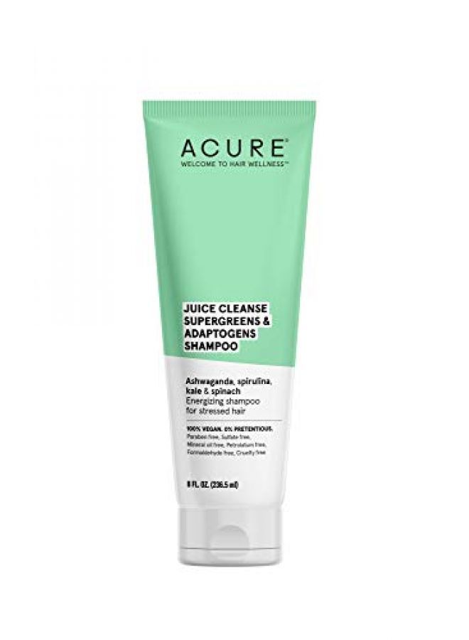 Acure ACURE Juice Cleanse Supergreens & Adaptogens Shampoo  100% Vegan  Antioxidant Shampoo For Super Stressed Hair  Ashwagandha Spirulina Kale & Spinach  Brightens & ReEnergizes Hair  8 Fl Oz - Image 1