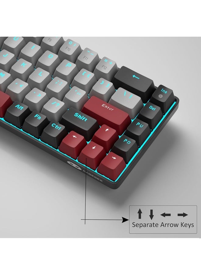 MageGee Mechanical Gaming Keyboard 60%,LED Backlit Keyboard, 68 Keys Mini Wired |Brown Switch | Grey/Black - Image 3