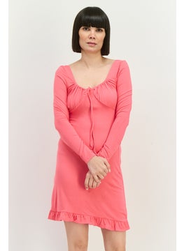 MANGO Women Plain Mini Dress, Pink  - Image 1