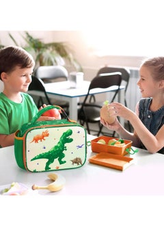 WAWSAM Dinosaur Lunch Boxes for Boys - Insulated Kids Lunch Box for Boys Toddler Lunch Bag for Preschool School Kindergarten Elementary Primary Picnic Thermal Lunch Bag with Handle and Bottle Pocket  - Image 4