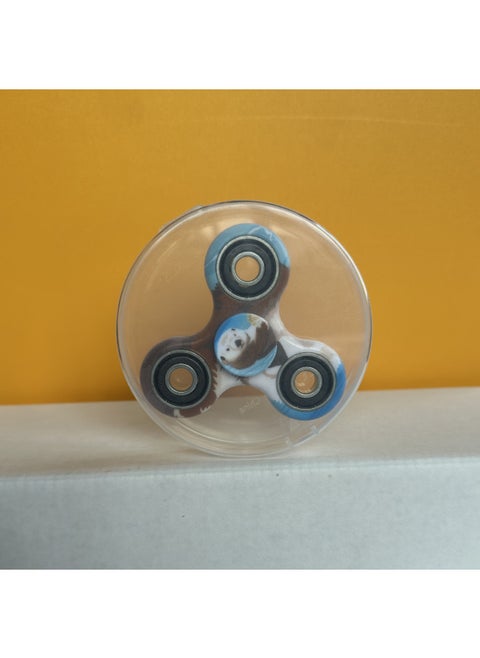 Triangle Fingertip Gyro Camouflage Printing Gyro Finger Leaf Spiral Decompression Rotating Toy Black Wukong Gyro-Color:Three-leaf With Shaft Print Style Three