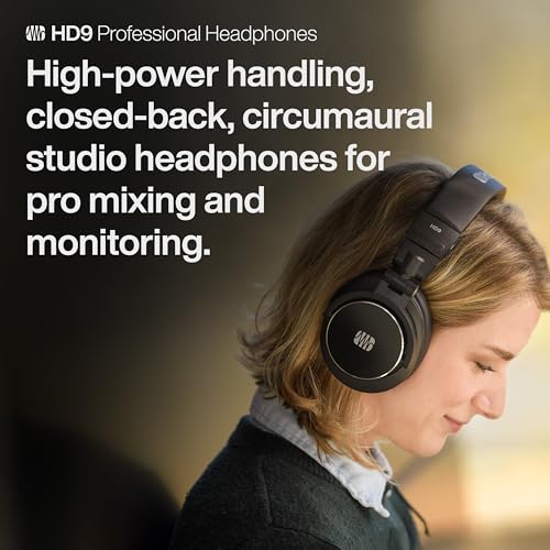 Presonus سماعات رأس احترافية PreSonus HD9 للمراقبة — معالجة طاقة عالية، تصميم مغلق، تصميم صوتي دائري لسماعات تسجيل الاستوديو للمزج والمراقبة الاحترافية - Image 2
