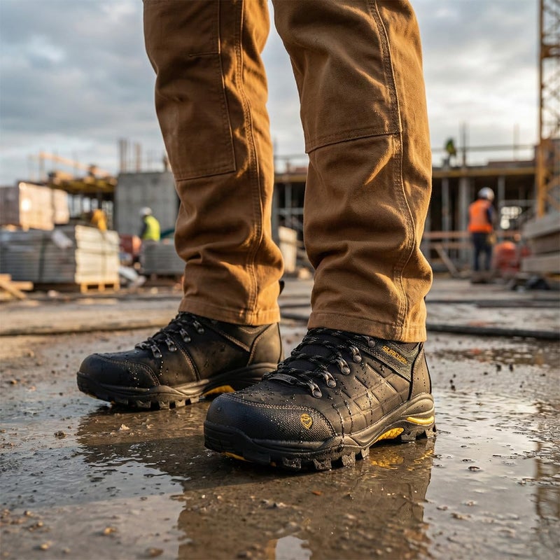 SUREWAY Men's Waterproof Steel/Soft Toe 6" Work Boot, Slip Resistant Leather Ankle Safety Boot for Construction,Roofing & Hunting,Comfort & Durability - Image 2