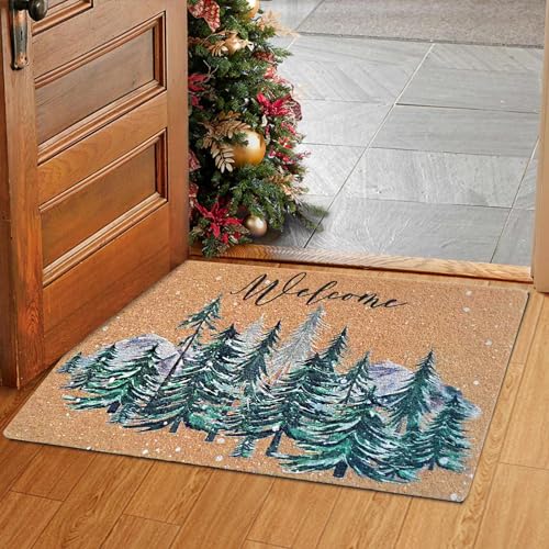 FGSS Christmas-Welcome Door-Mats Coir-Doormats - Non-Slip Front Door Mat Seasonal Winter Christmas Holiday Doormat for Indoor Outdoor Entrance Decor 17 X 29 Inch - Image 5