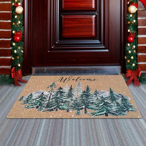 FGSS Christmas-Welcome Door-Mats Coir-Doormats - Non-Slip Front Door Mat Seasonal Winter Christmas Holiday Doormat for Indoor Outdoor Entrance Decor 17 X 29 Inch - Image 4
