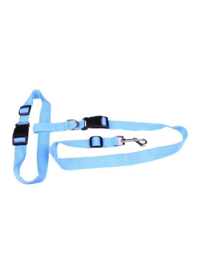 NIBEMINENT 3-Piece Adjustable Hands Free Leash With Waist Belt Blue/Black Leash: 78-140x2.5, Belt: 58-100x2.5, Connecting Cord: 16x2.5cm - Image 1
