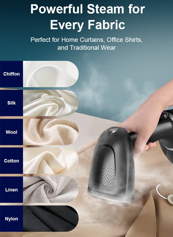Xoopla Garment Steamer Iron, 1500W High-Power Handheld Steamer Clothes with 400ML Detachable Water Tank, Portable Steam Iron 25s Fast Heat-up Ironing, Quick Wrinkle Remover - Strong Penetrating 20-25g/Min - Image 3