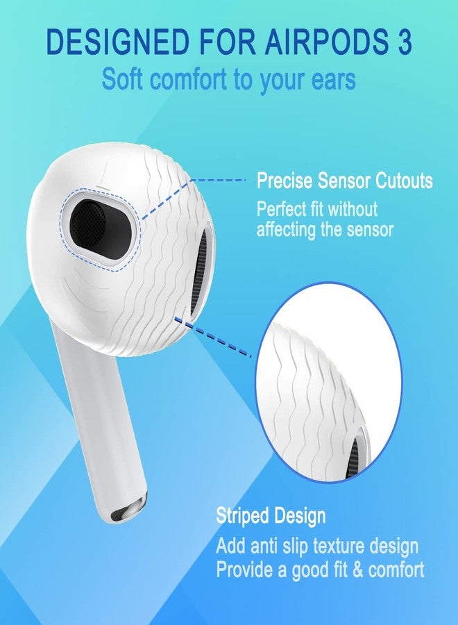 TOLUOHU [5-Pairs] for AirPods 3 Ear Tips Covers【Fit in The Charging Case】, AIBEAMER Silicone Anti-Slip/Dust Ear Covers Accessories Compatible with AirPods 3rd Generation 2021 (Black,Red,Green,Orange,White) - Image 3