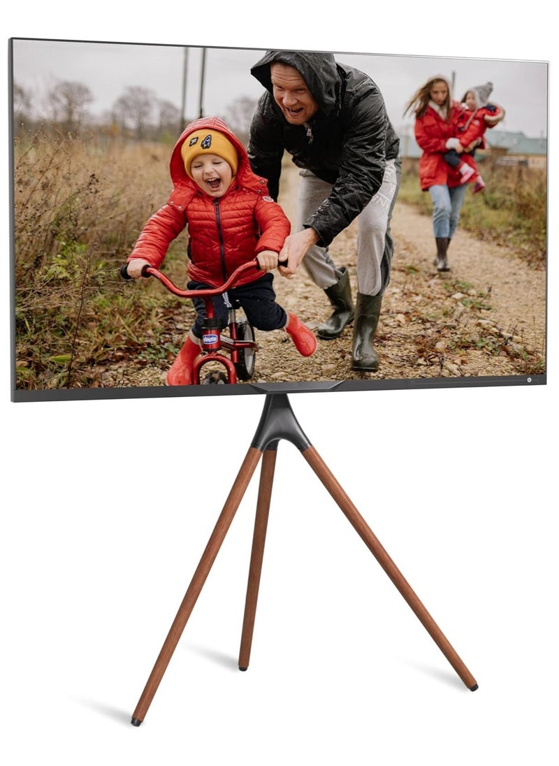 JAJEEK حامل تلفاز على شكل حامل مع قاعدة ثلاثية للأجهزة المسطحة من 47-70 بوصة LED LCD OLED، حامل أرضي قابل للتعديل في الارتفاع مع روابط كابل، قاعدة تلفاز محمولة دوارة 180° لغرفة النوم، غرفة المعيشة، الاستوديو - Image 1