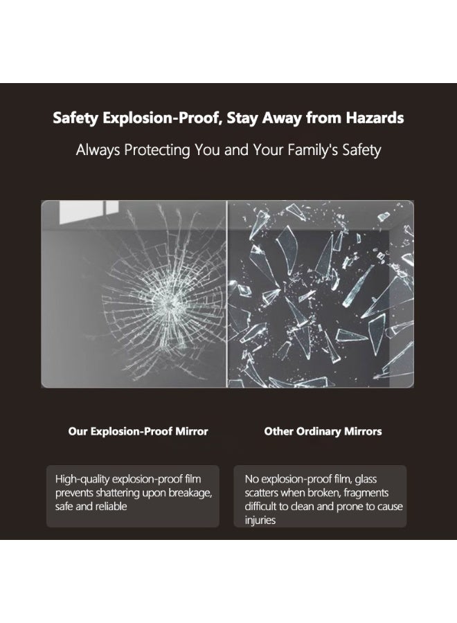 WALALLA Large LED Light Bathroom Mirror, Round Illuminated Wall Mounted Vanity Mirror, Home Makeup Mirror with Anti-Fog, 3 Lighting Modes, Touch Button Backlit, Brightness Adjustment - Image 2