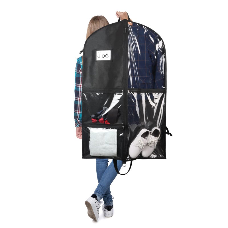 Zilink Dance Costume Garment Bag 40 Inch Garment Bag for Dance Competition with 5 Clear Zipper Pockets and Handles for Dance Competition Closet Storage, Black, 3 Pack - Image 4