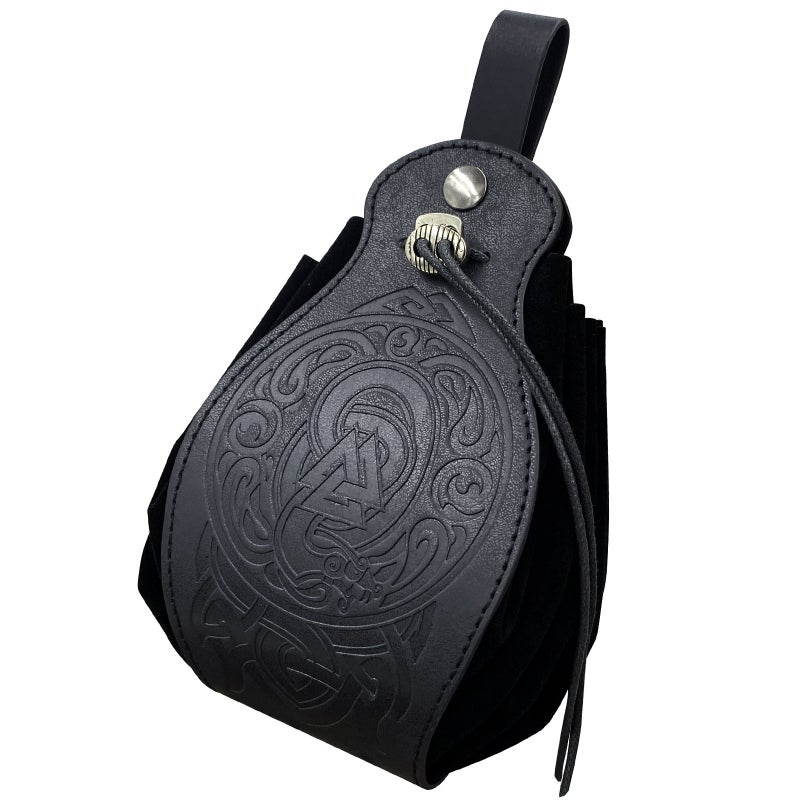 Medieval Viking Style Belt Pouch Retro Waist Bag Black Dragon Ball S00116