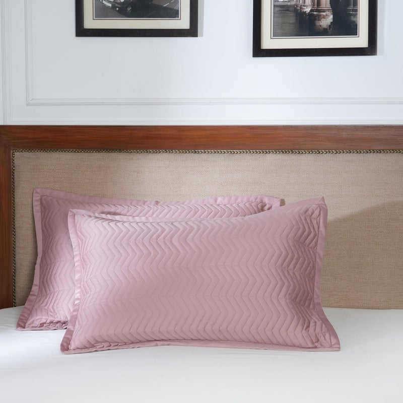 Maspar Colorart Penelope Misty Rose Quilted Standard Pillow Sham Set - Image 1