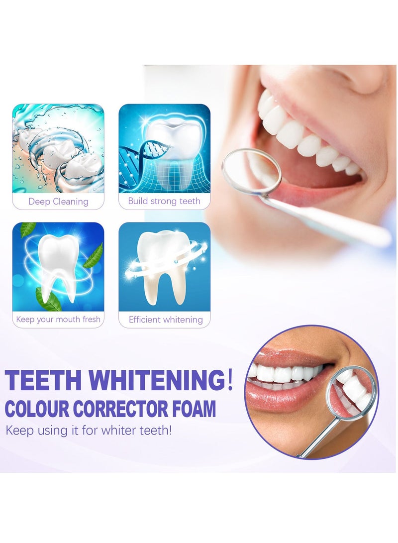 EELHOE Foam whitening toothpaste cleans tartar, yellow stains, stains, fresh breath, dazzling white teeth - Image 5