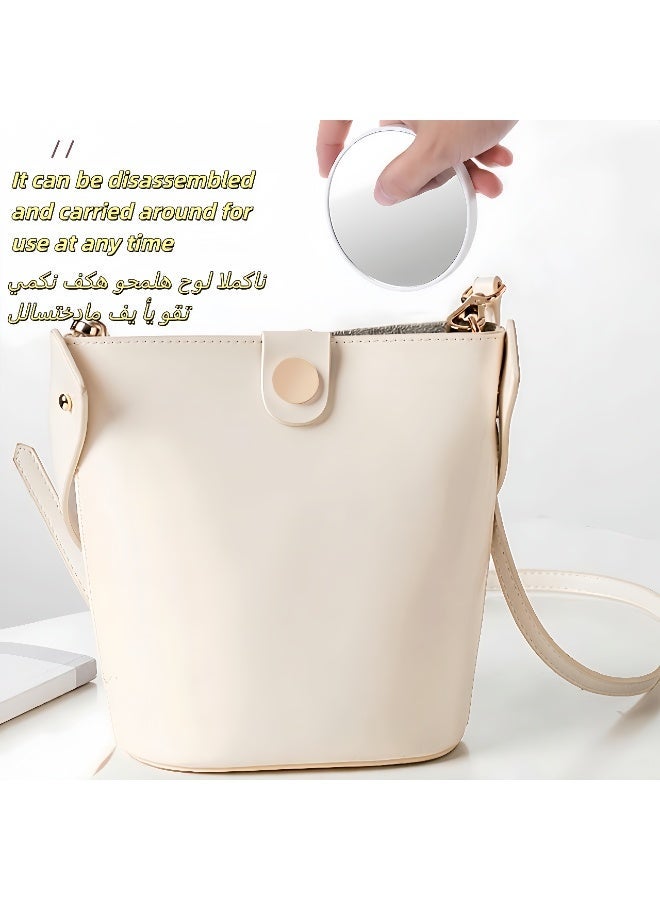 10X Magnifying Makeup Mirror For Makeup Auxiliary Mirror ,Portable Travel Beauty Pocket Mirror,White,9cm,40g - Image 3