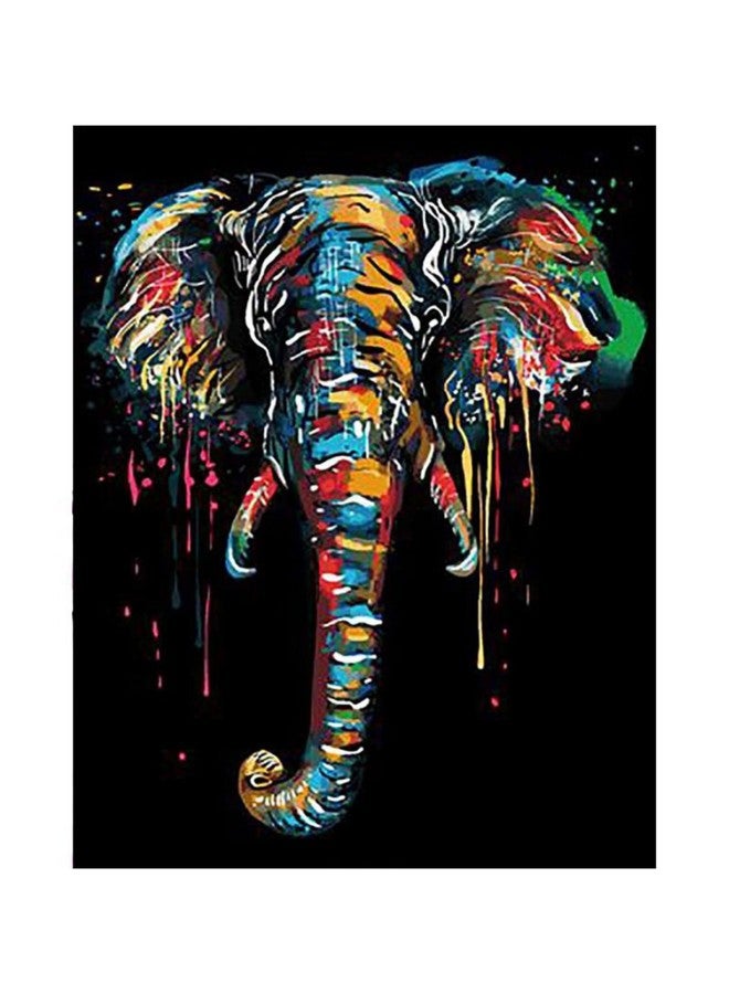 Retailio مجموعة ريتيليو للرسم بالأرقام على قماش الزهور، مناسبة للأطفال والفتيات والكبار والمبتدئين، مقاس 16 × 20 بوصة، مجموعة الرسم الزيتي بدون لهب، هدية (فيل ملون) - Image 1