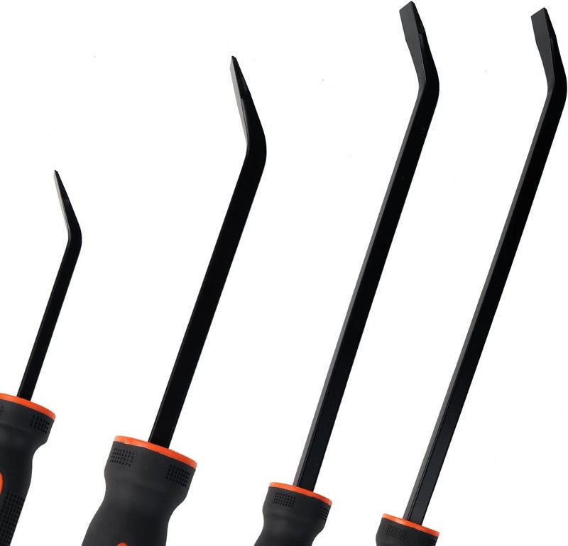 HARDK Pry Bar Tool - Heavy Duty Pry Bar Set of 5 - Pry Bars with Thicker Strike Caps - Mechanic Hand Tools for Automotive, Demolition, Nail Puller, Crowbar - Image 4