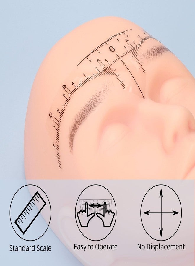 أتوموس مجموعة ATOMUS المكونة من 100 قطعة: مسطرة للحواجب مع علبة واحدة من خيط حبر لتحديد الحواجب بطول 10 أمتار، و100 قطعة من ملصقات تحديد الحواجب للاستخدام مرة واحدة مع قطعة واحدة من خيط التحديد الدقيق للحواجب المحبر مسبقًا لتحديد الحواجب المتناظرة (أحمر). - Image 5