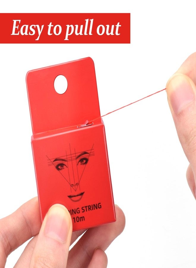 أتوموس مجموعة ATOMUS المكونة من 100 قطعة: مسطرة للحواجب مع علبة واحدة من خيط حبر لتحديد الحواجب بطول 10 أمتار، و100 قطعة من ملصقات تحديد الحواجب للاستخدام مرة واحدة مع قطعة واحدة من خيط التحديد الدقيق للحواجب المحبر مسبقًا لتحديد الحواجب المتناظرة (أحمر). - Image 2