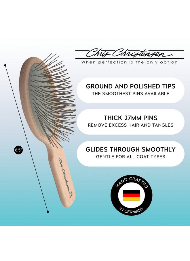 Chris Christensen Dog Brush, 27 Mm Oval Pin Brush, Original Series, Groom Like A Professional, Stainless Steel Pins, Lightweight Beech Wood Body, Ground And Polished Tips  - Image 2