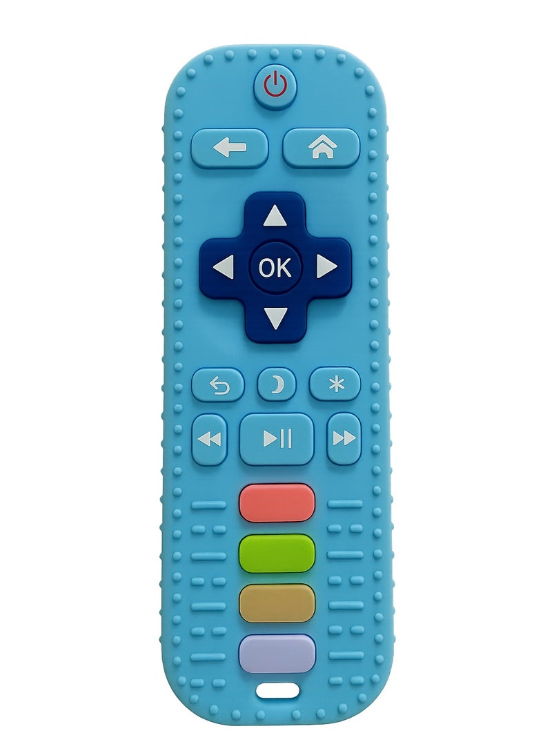 Blue Silicone Remote Control Toy – Sensory Teether for Babies & Toddlers