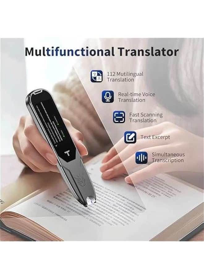 Translator Pen for Dyslexia,Traductor De Voz Instantaneo, Pen Scanner Text to Speech Device, Scan Reading Pen OCR Digital Pen Reader, Wireless Translation Pen Scanner for Students Adults