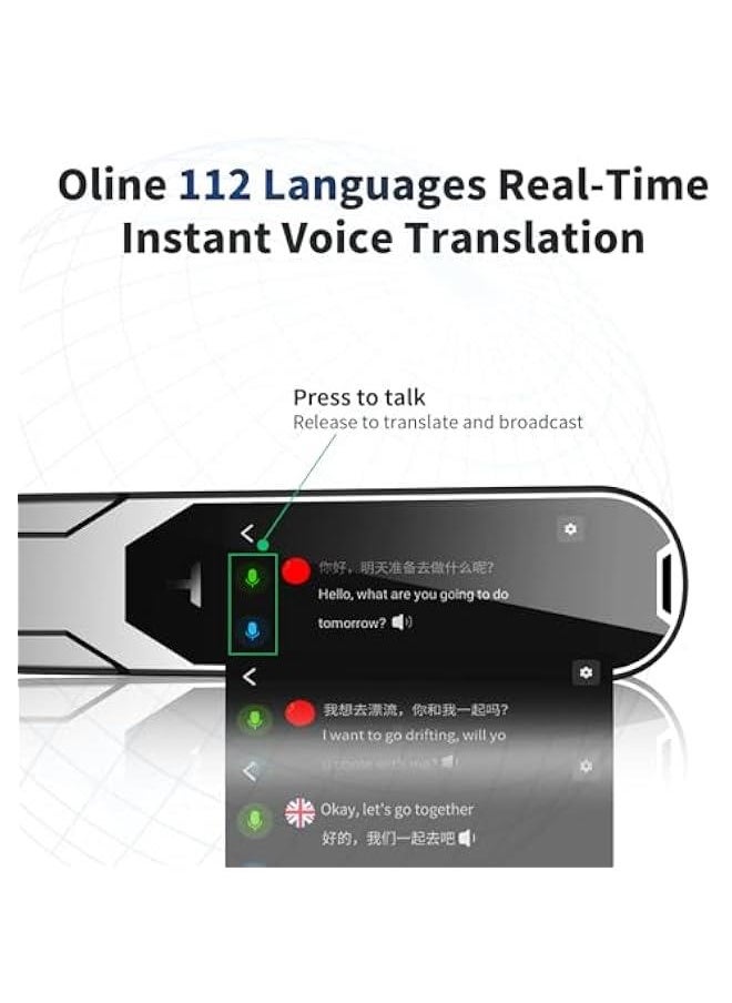 Translator Pen for Dyslexia,Traductor De Voz Instantaneo, Pen Scanner Text to Speech Device, Scan Reading Pen OCR Digital Pen Reader, Wireless Translation Pen Scanner for Students Adults