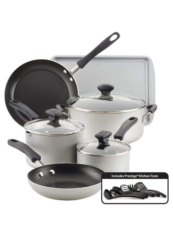 Prestige Farberware Cookstart Diamond Max Nonstick Cookware Pots and Pans Set | Nonstick Cookware Sets 15 Piece - Silver - Image 1