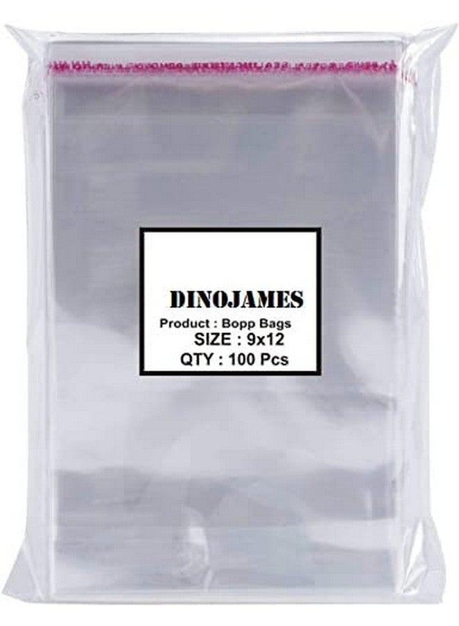 Dinojames Self Adhesive Resealable transparent 9X12 inches - 100 Pcs BOPP plastic covers for packing,plastic bags - Image 2