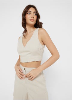 V-Neck Cropped Top