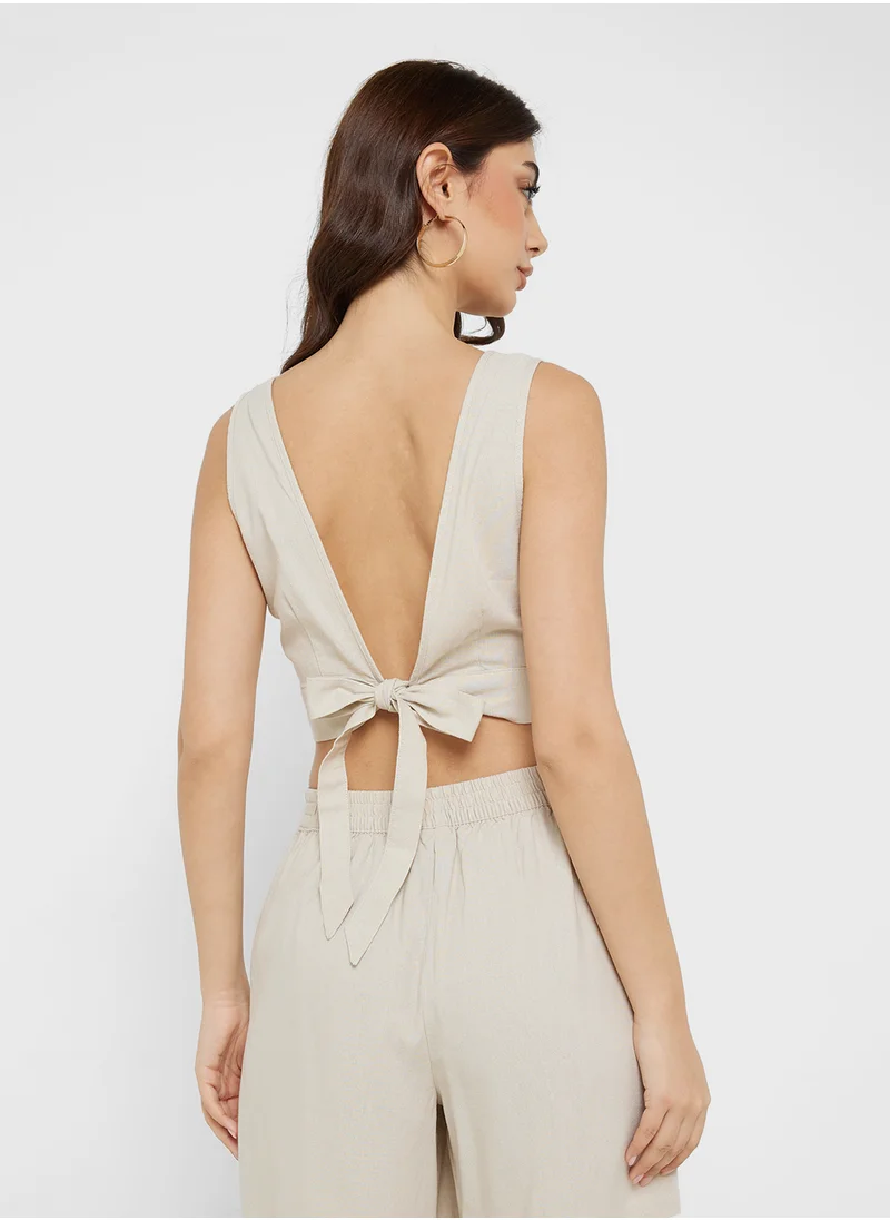 فيرو مودا V-Neck Cropped Top