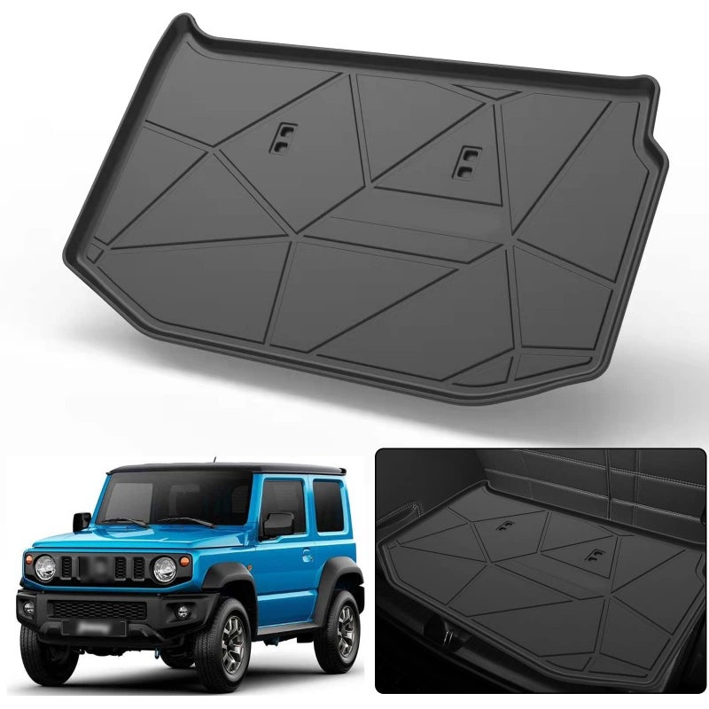 Elsetyler Cargo Liner for 2021 Jimny Black TPO All Weather Heavy Duty Waterproof Rear Cargo Tray Trunk Floor Mat Protector Compatible with 20192023 Suzuki Jimny