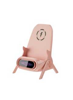 Wholesale Net red small chair wireless charger lazy sofa mobile phone rack desktop vertical amplification magnetic 15W S90 chair wireless charging pink-support all mobile phones