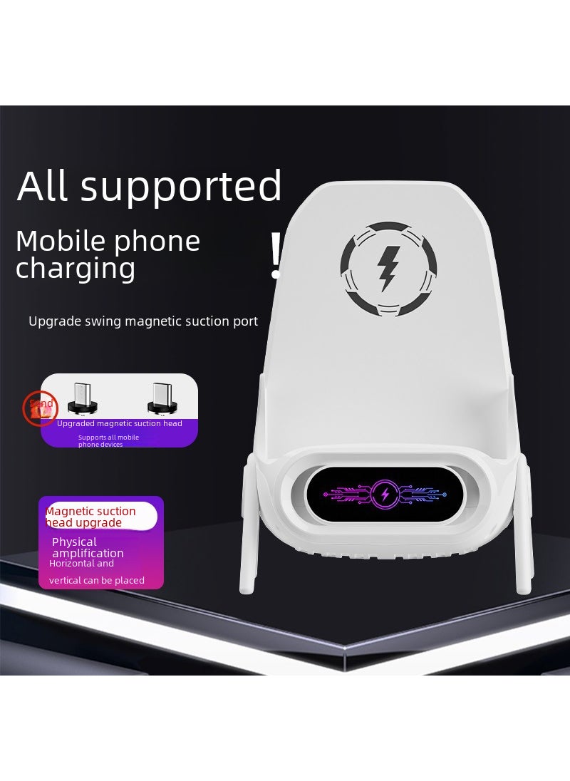Generic - Wholesale Net red small chair wireless charger lazy sofa mobile phone rack desktop vertical amplification magnetic 15W S90 chair wireless charging pink-support all mobile phones - Image 1