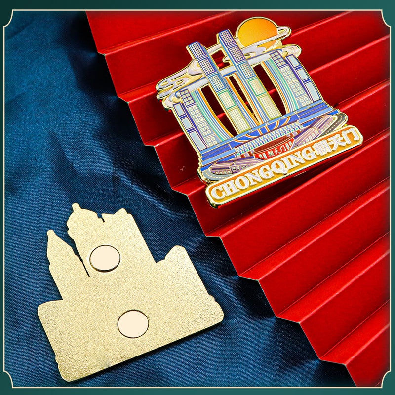 Chongqing Tourist Souvenir Liberation Monument Li Ziba Landmark Magnetic Metal Refrigerator Stickers National Fashion Ancient Style Holiday Gift - Image 5