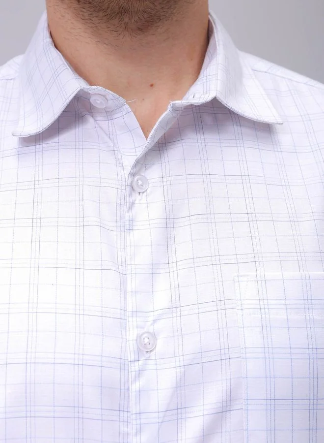 The Indian Garage Co Men Slim Fit Checkered Full Sleeves Cutaway Collar Formal Shirt