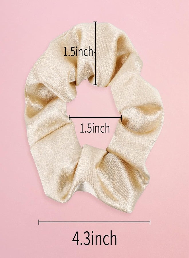 Antetek 8pack Satin Bridesmaid Proposal Gifts Hair Ties Elastic Hair Scrunchies Bachelorette Party Favors Bridesmaid No Damage Hairties Gift for Wedding Parties (White&dusty blue) - Image 2