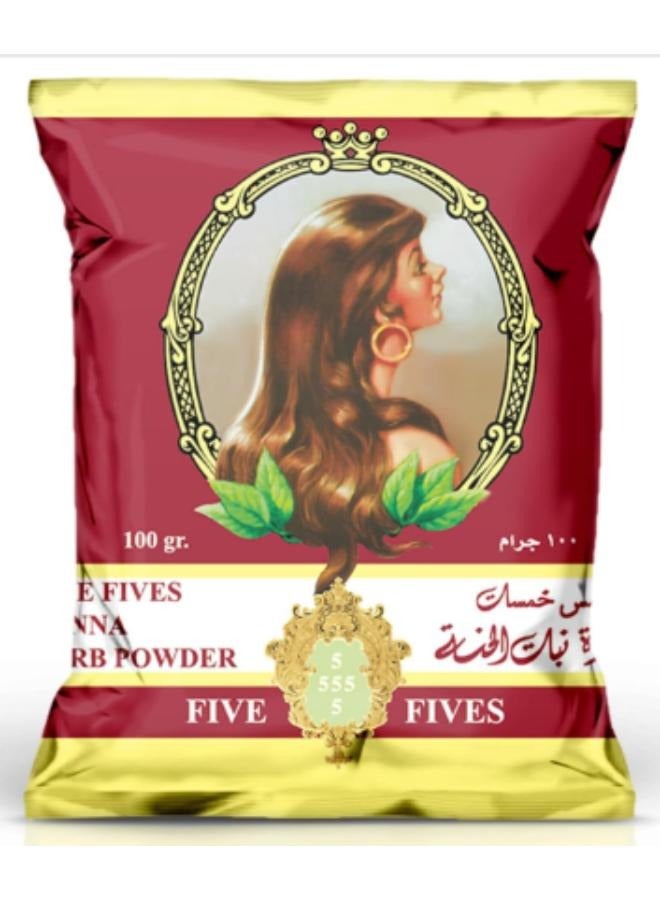 خمس خمسات مسحوق عشبة الحناء الطبيعية من خمس خمسات بني - 100 جم - Image 1