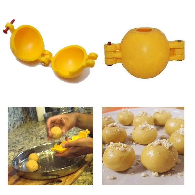 DiBha DiBha Plastic Combo of Gujiya Modak Ladoo and Samosa MouldMoldSanchaDumpling Maker Kitchen Molds for Festivals Pack of 4 Multicolor  - Image 3
