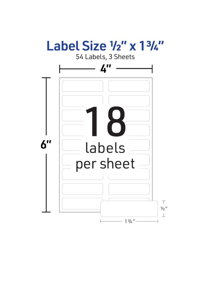 Avery No-Iron Fabric Labels, Washer & Dryer Safe, Handwriteable, 54 Pack, 1/2" x 1-3/4" (40720) - Image 4