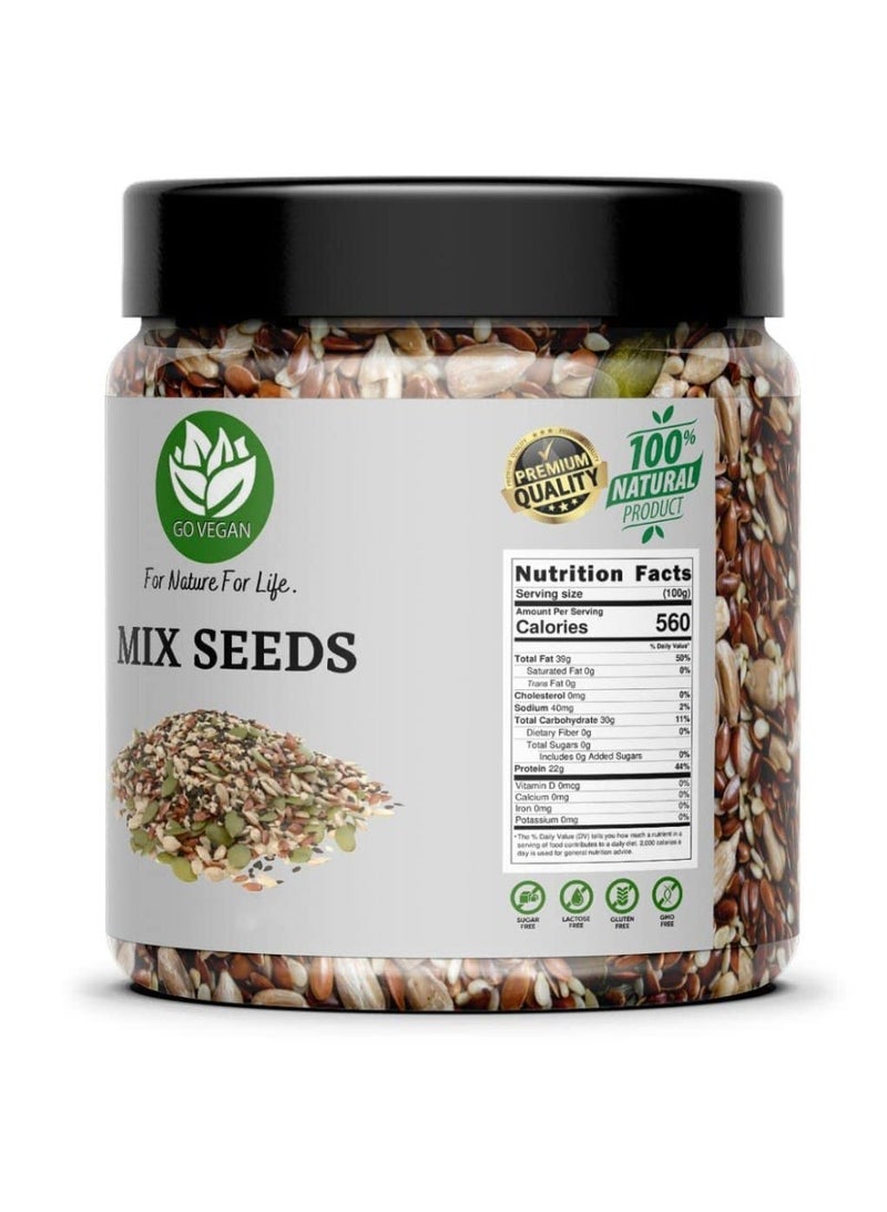 Go Vegan 5-in-1 Super Seeds Mix, Sunflower, Pumpkin, Flax, Watermelon & Chia Seeds, 250gm Jar - Image 5