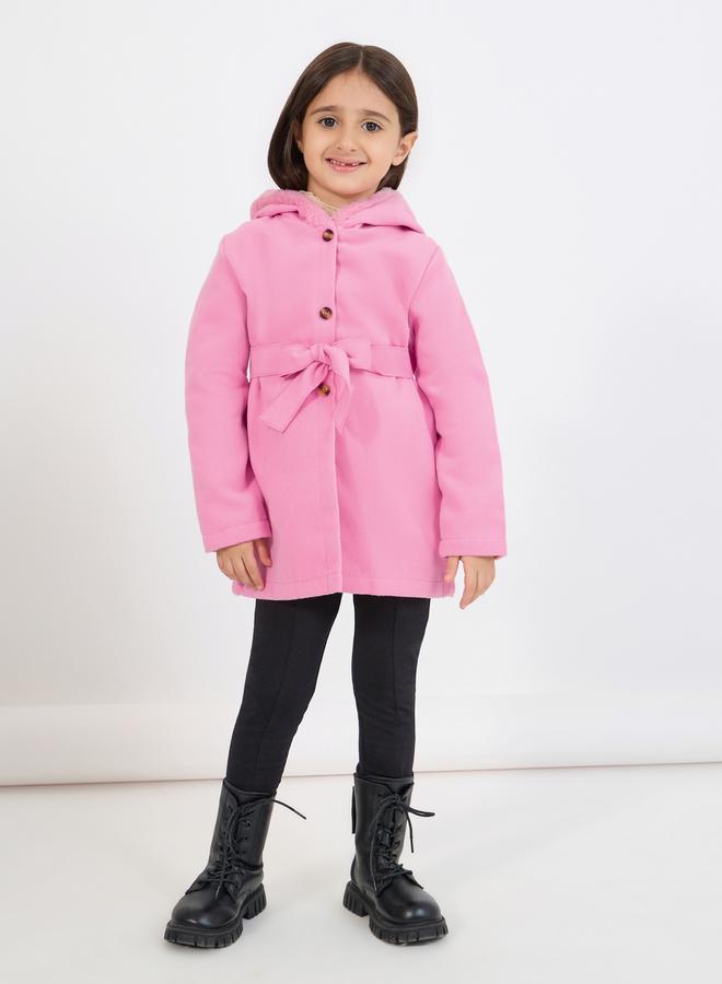 Styli Light Weight Fuzzy Trim Hooded Coat  - Image 4