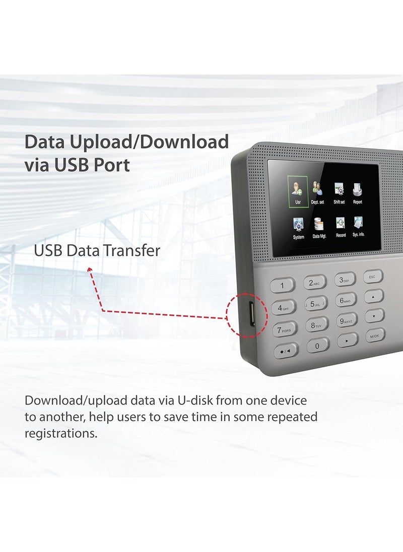 ZKTeco ZKTeco Biometric Fingerprint Time Attendance Clock Employee Checkingin Recorder with Buildin SSR Excel Software Silver  - Image 5