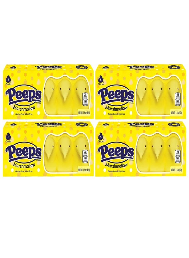 PEEPS Easter Marshmallow Candy, Classic Marshmallow Chicks, Yellow, Bulk Pack of 4, 5ct Each (20 Chicks Total) - Image 1