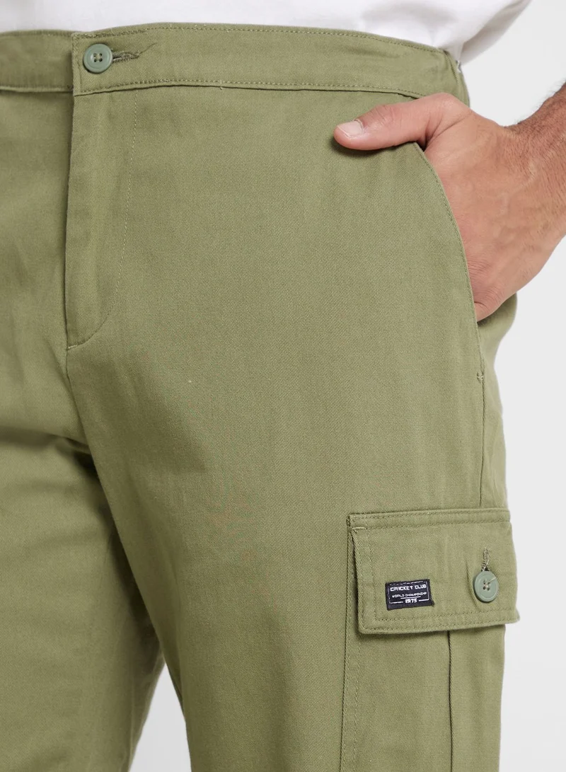 توماس سكوت Thomas Scott Men Comfort Slim Fit Easy Wash Cargos