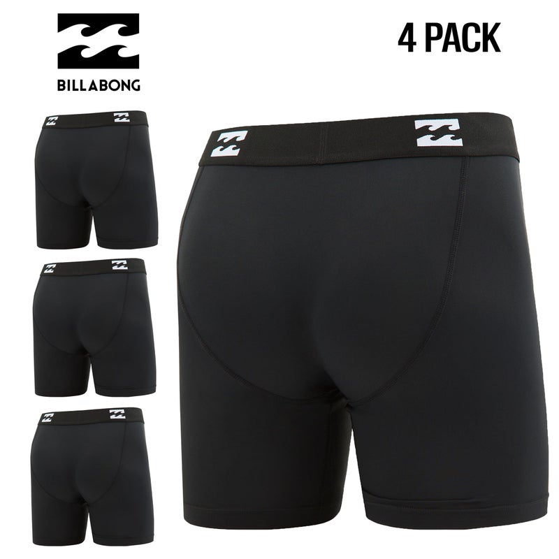 Billabong Mens Boxer Briefs 4 Pack Long Leg Performance Compression Shorts Mens Underwear 7.5â€ Inseam - Image 2