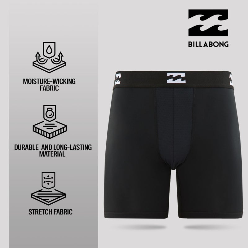 Billabong Mens Boxer Briefs 4 Pack Long Leg Performance Compression Shorts Mens Underwear 7.5â€ Inseam - Image 5