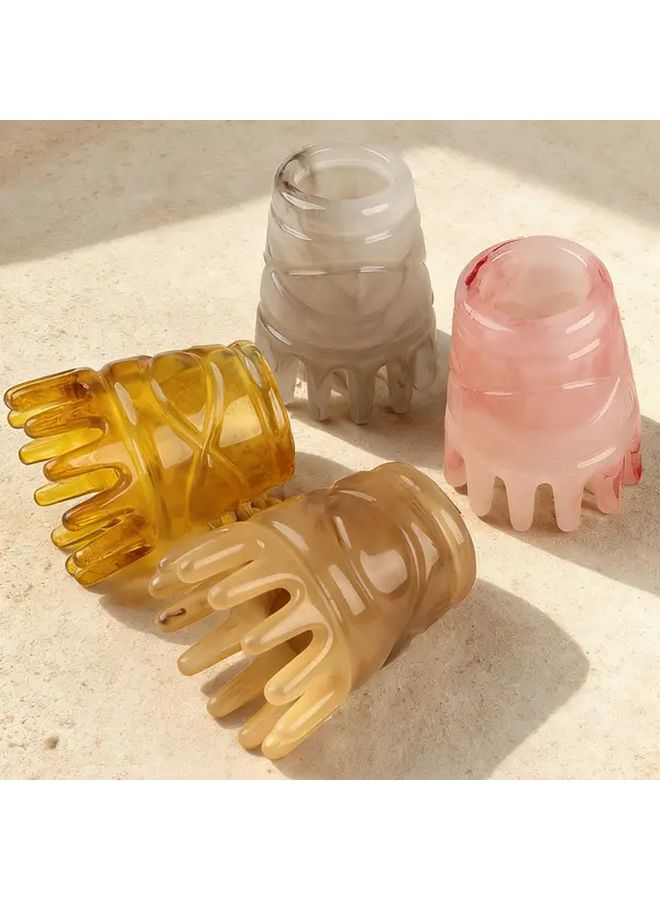 Pink Scalp Massager Comb Wide Tooth Detangling Manual Hair Care Tool For Dandruff Acupressure - Image 4