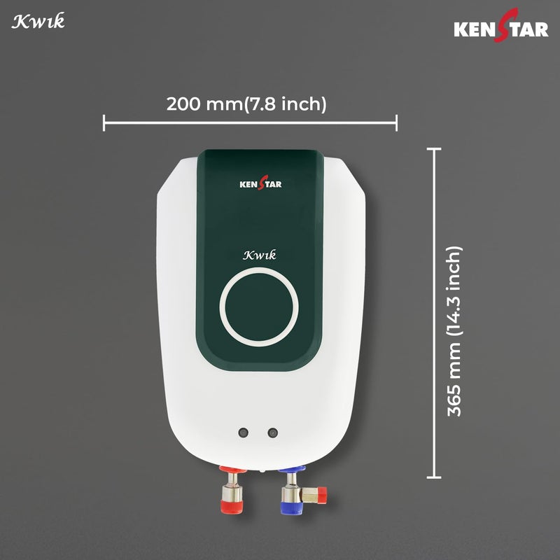 KENSTAR Kenstar Kwik 3 Litre 3KW IWH Instant Water Heater Geyser White Royal Green  - Image 4