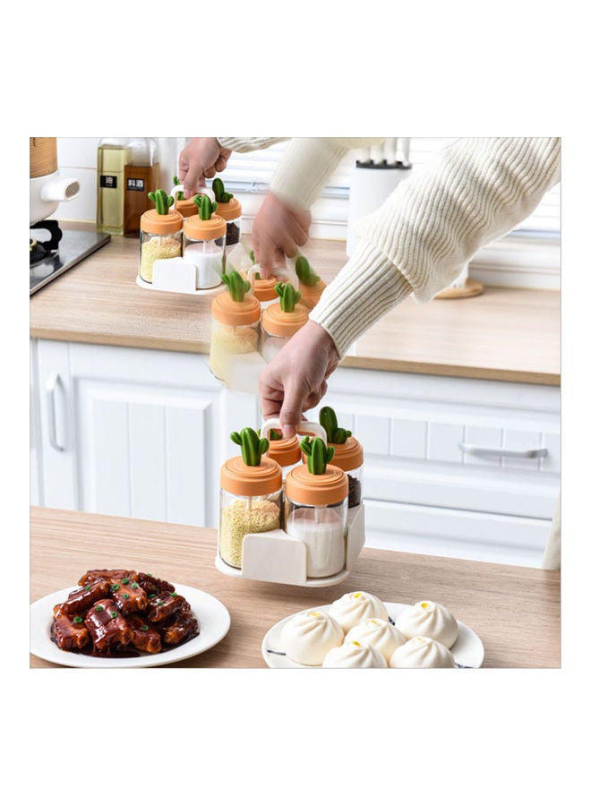 Arabest 5-Piece Glass Cactus Spice Jar Multicolour 14.5x15.5x15.5cm - Image 5